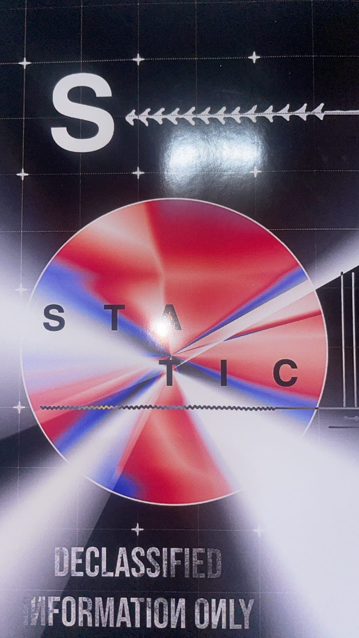 Poster design reading Static — declassified information only